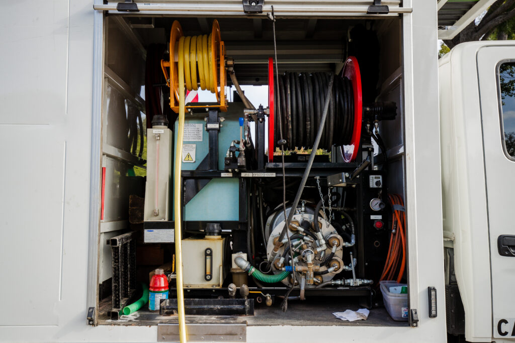 V-Max Plumbing technician on a residential service call in Southern California.